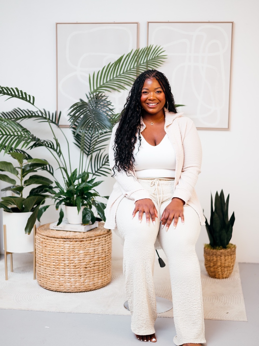 Fashion Nova Cream Wide Leg Two-Piece Set - Women - Picture 3 of 3